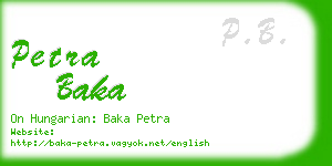 petra baka business card